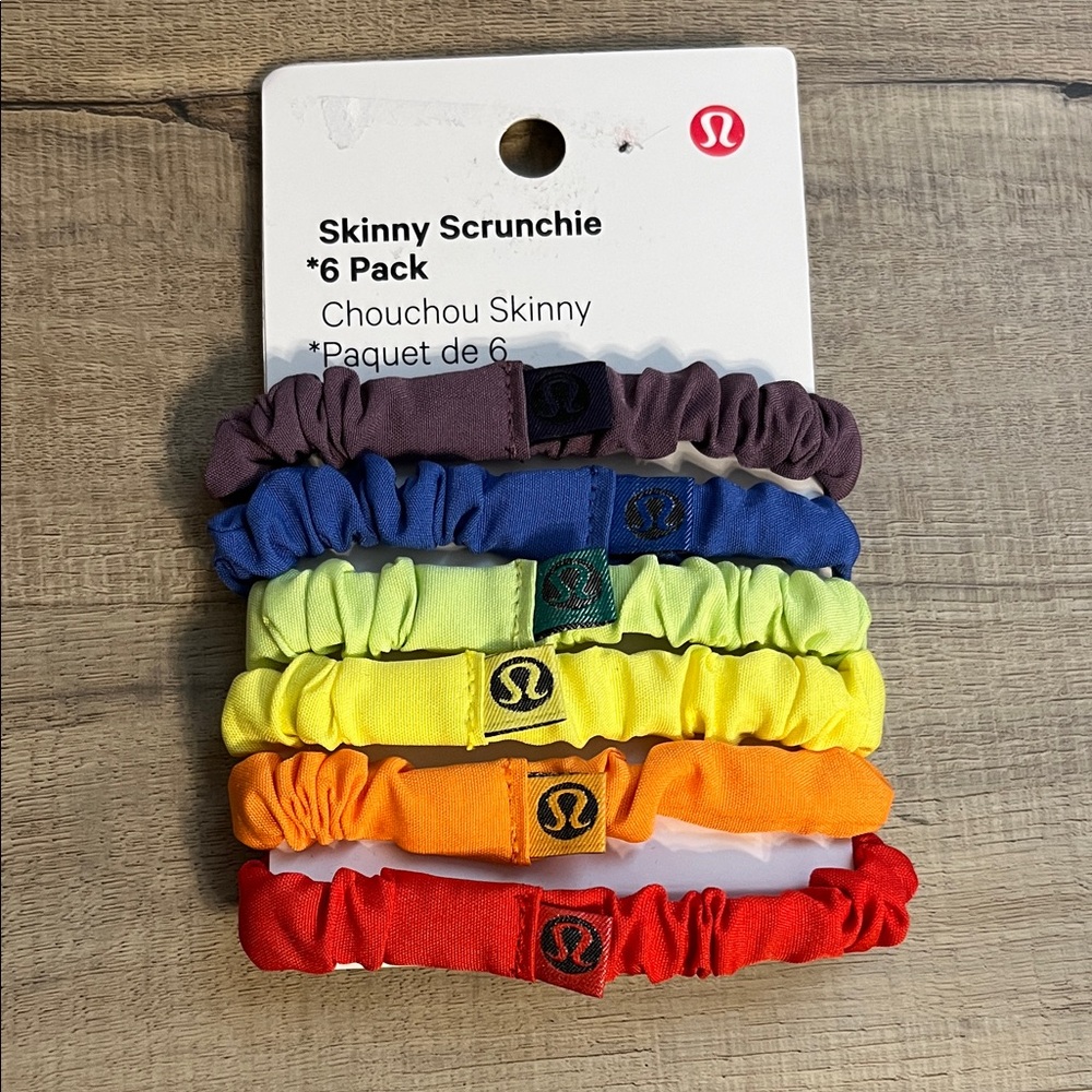 lululemon 6 Vibrant Skinny Scrunchie Set